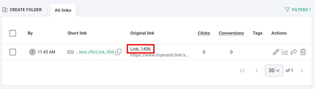 Single result showing link with title Link_1456 highlighted