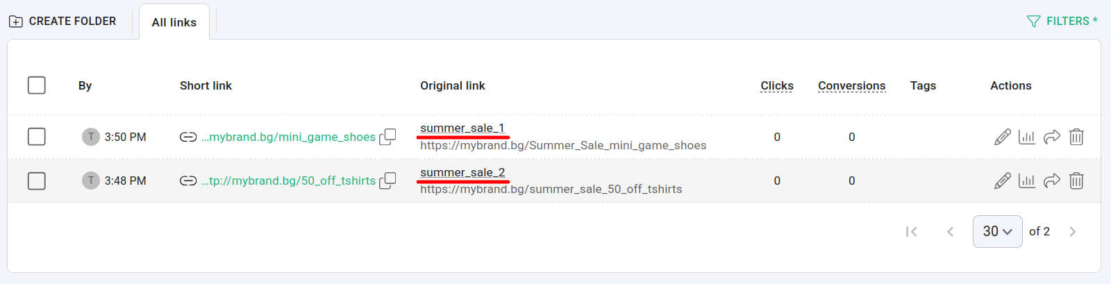 Results showing summer_sale_1 and summer_sale_2 matching the wildcard query