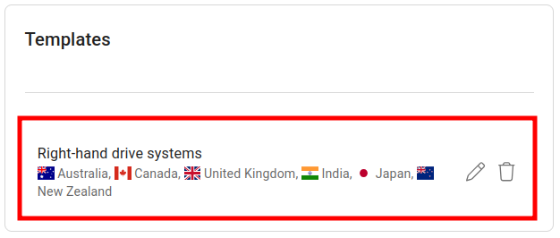 Created geo template showing country flags for selected countries