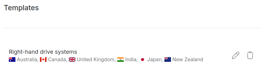 Created geo template showing country flags for selected countries